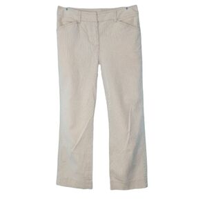 Jones New York Stretch Tan & White Seersucker Cropped Women's Pants Size 4